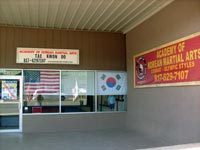 Store front view of the Academy of Korean Martial Arts